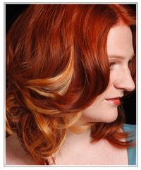Red hair with blonde highlights